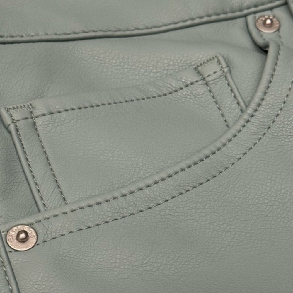 Express Mint Faux Leather Pants Wide Leg High Rise Size 8 - Picture 4 of 9
